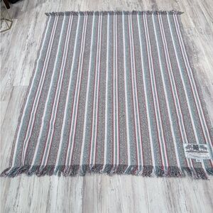 Sendra Striped Textile with Red and Blue Accents